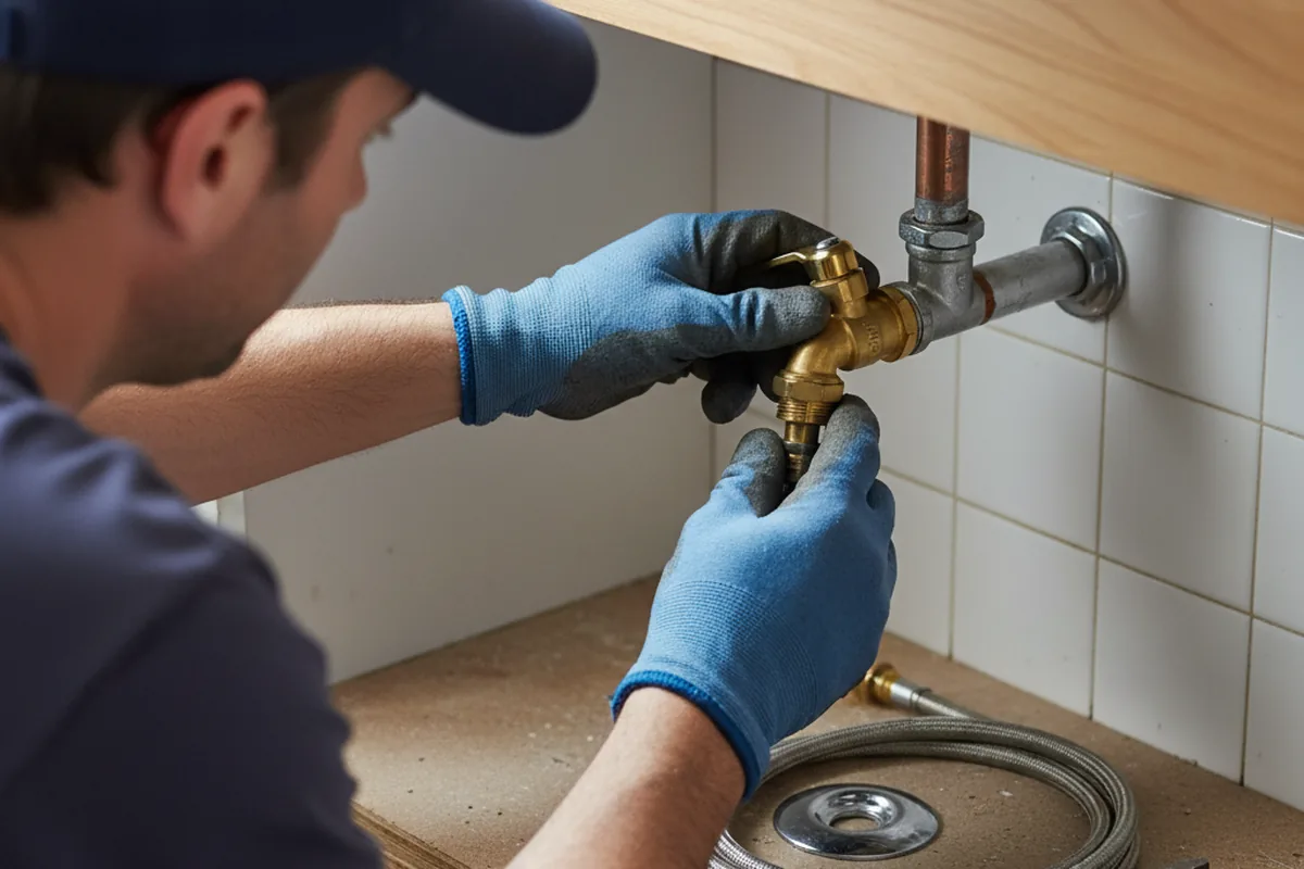 Shutoff valve and fitting work during Well Pump Repair in Shirley